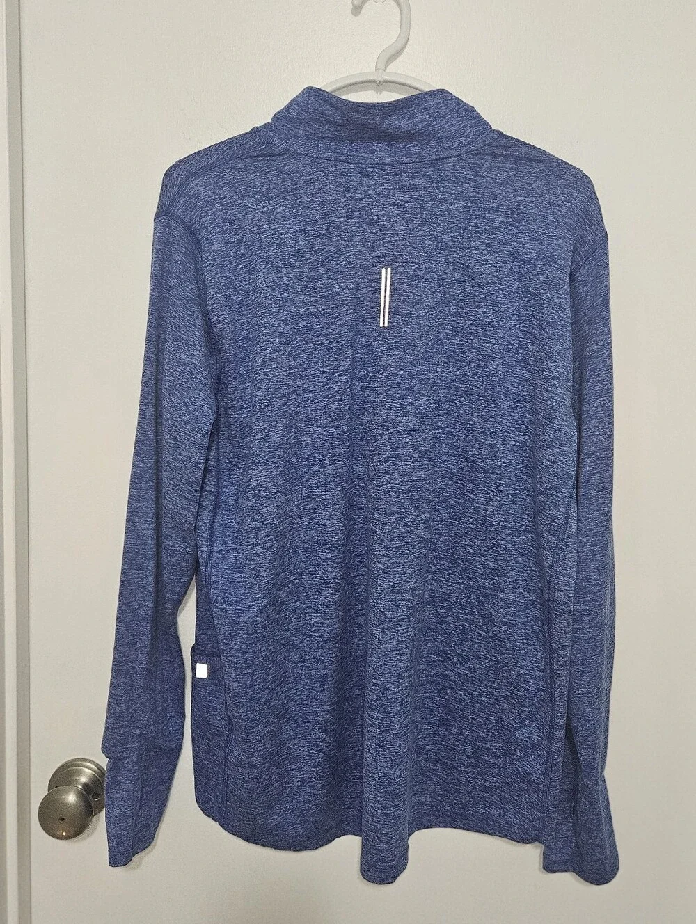 Nike Blue Heather Quarter-Zip Dri-FIT Pullover Shirt Mens XL Running Workout